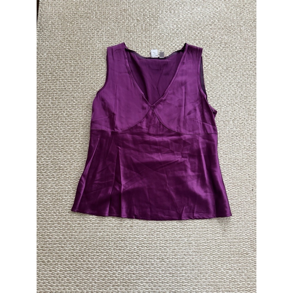 Caslon Silk‎ Tank Top. Dainty Flowy Preppy Old Money Blouse Purple Large